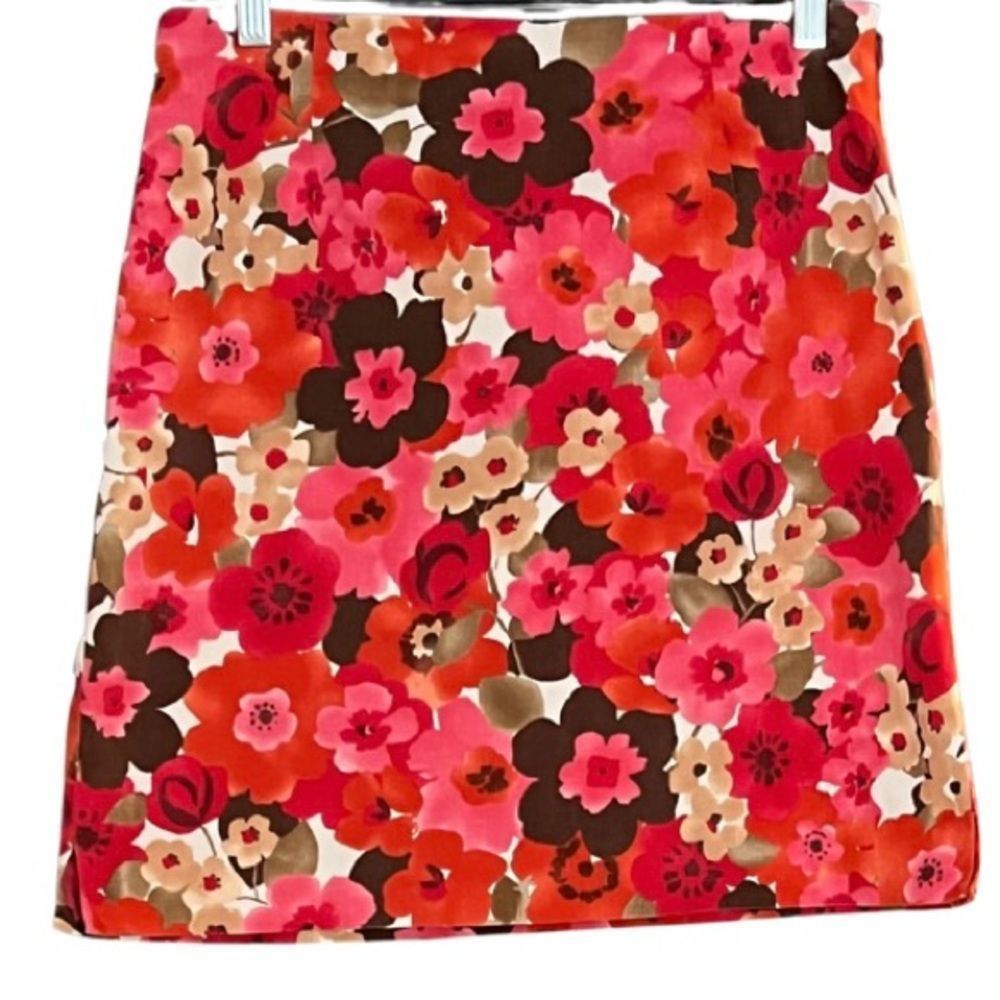 Ann Taylor Stretch Mini Floral Pencil Skirt In Fall/Autumn Colors